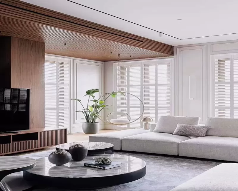 Painted Paulownia/basswood/PVC plantation wooden shutters