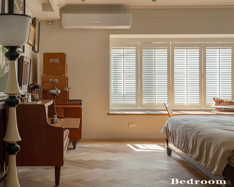 Painted Paulownia/basswood/PVC plantation wooden shutters
